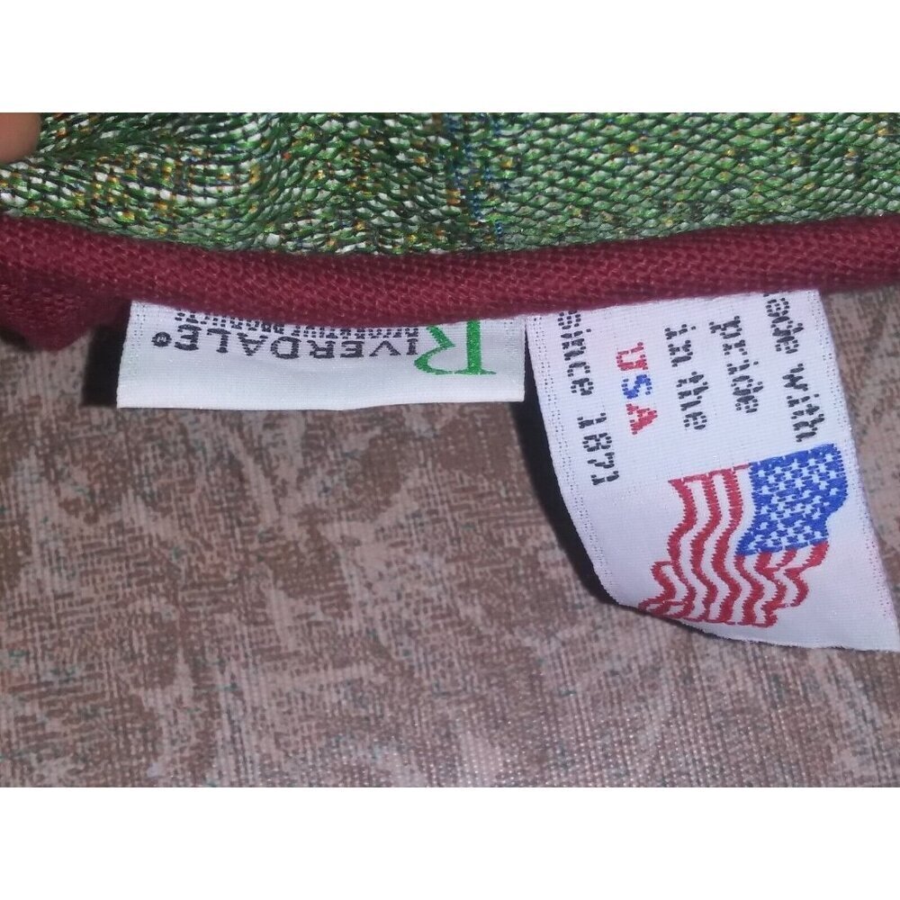 Vtg Riverdale Throw Pillow PATRIOTIC LAND-OF-THE-FREE Tapestry RARE HTF pretty - Picture 6 of 7